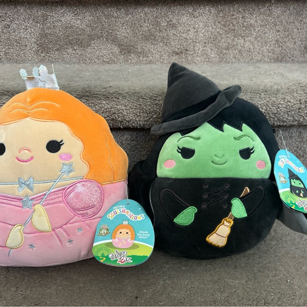 Squishmallows Pink and Black Plush Toy Set